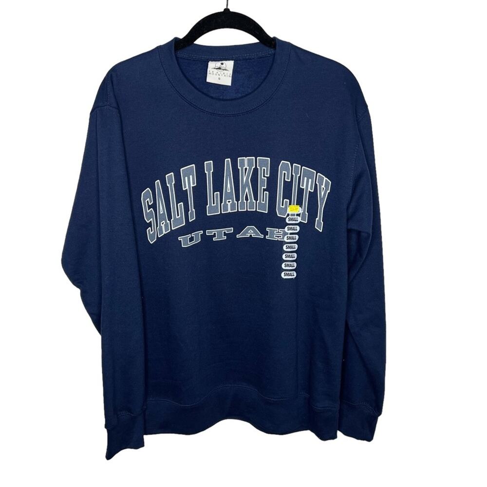 PRAIRIE MOUNTAIN / blue Salt Lake City Utah souvenir crewneck sweatshirt / S